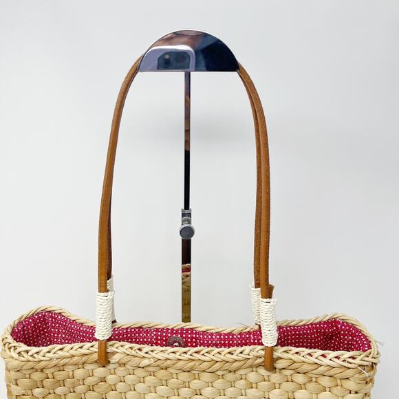 Quacker Factory USA Patriotic Wicker Tote Bag Purse Flag Sequin Embellished - Picture 8 of 16